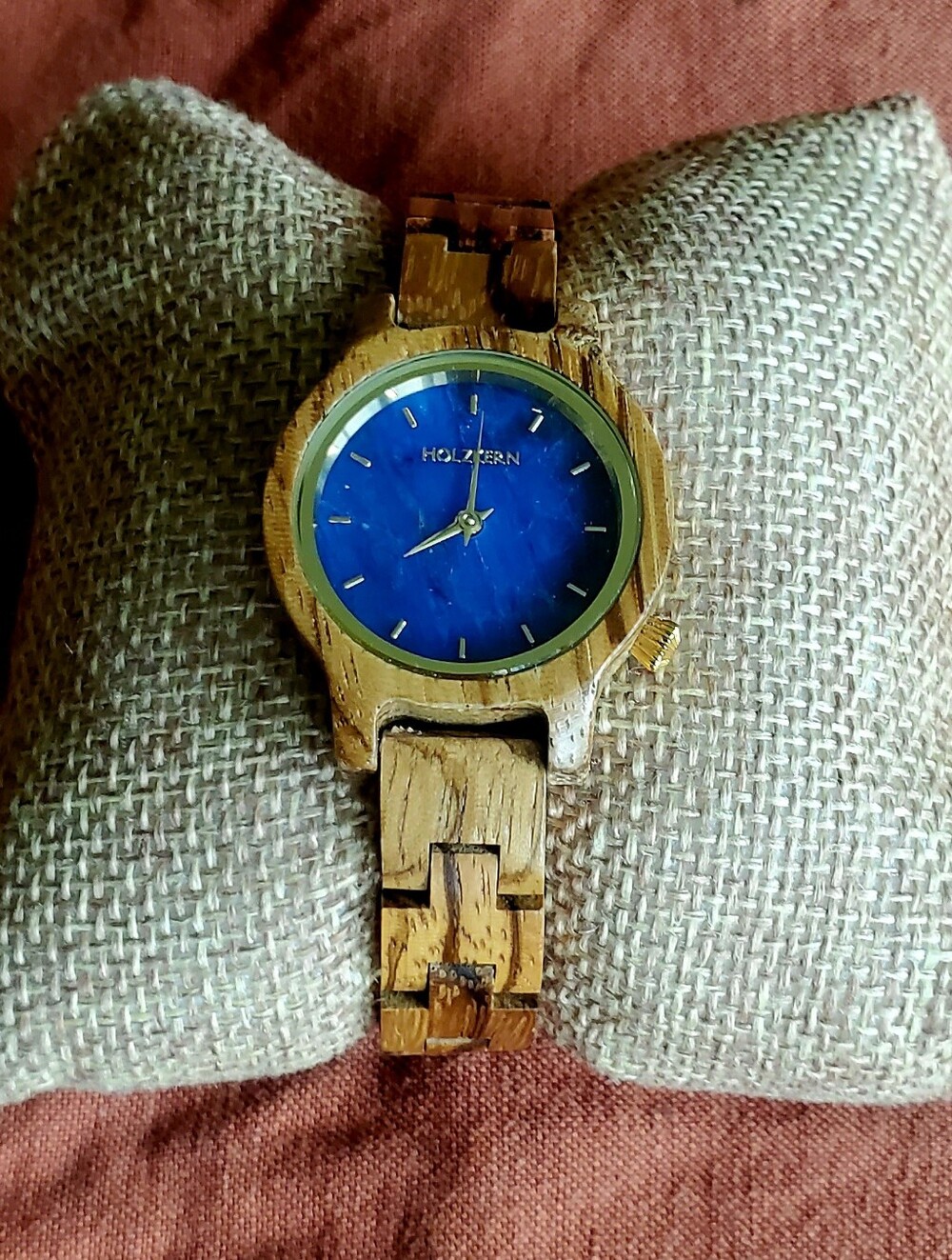 Holzkern Blue Dial Wooden Watch